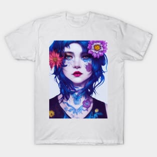 Beautiful Blue Hair Snow White T-Shirt